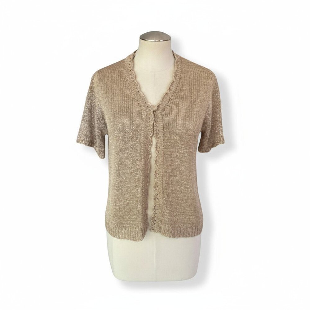 Sag Harbor Petite Short Sleeve Knit Cardigan – Size PS